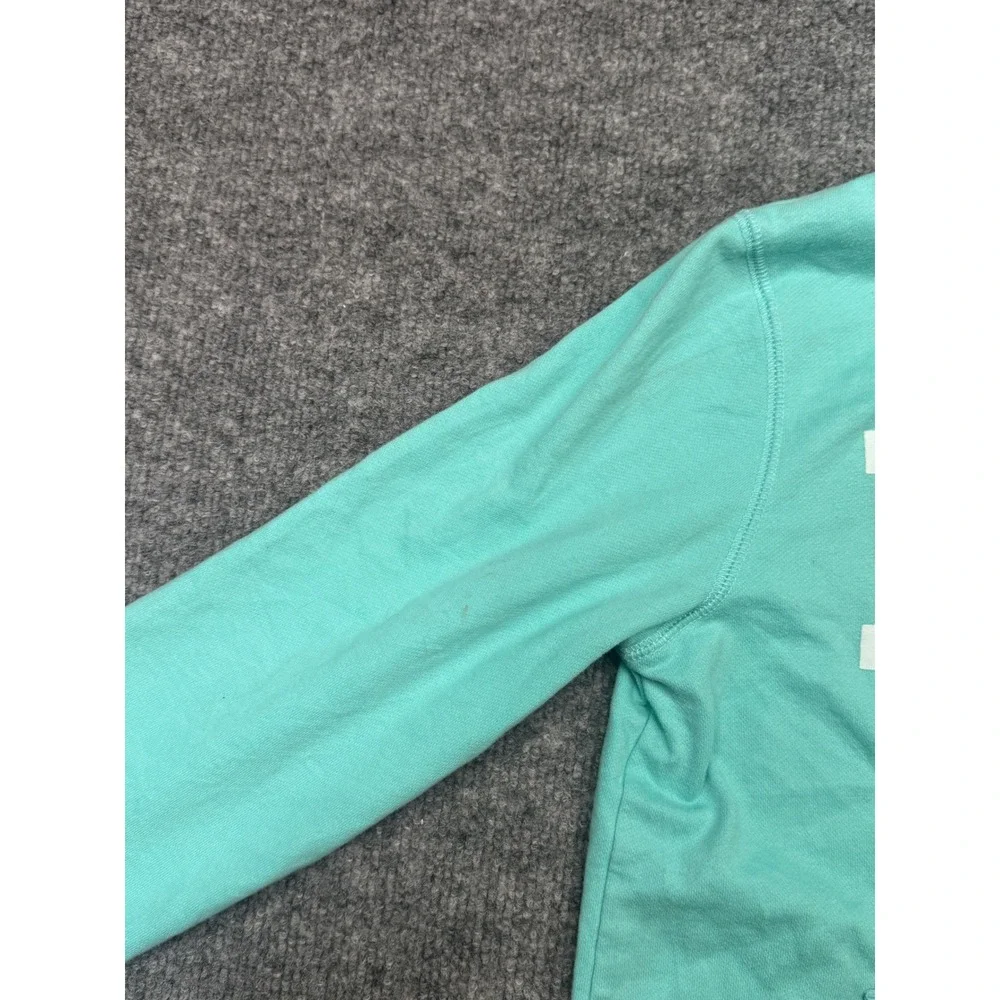 *The‎ Childrens Place Girls XL 14 Aqua Teal Silver Glitter Heart Zip Up Hoodie